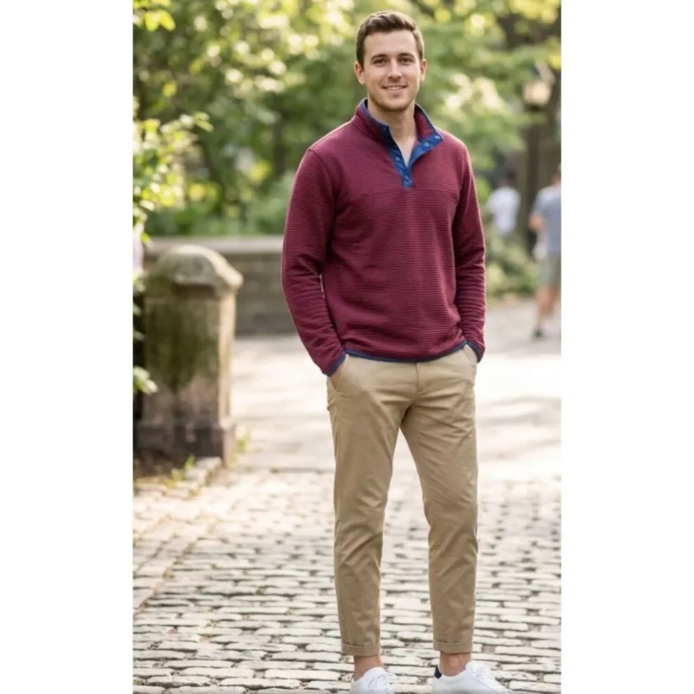 J. Crew 2022 Quilted Knit Pullover Sweater Men's Size XL